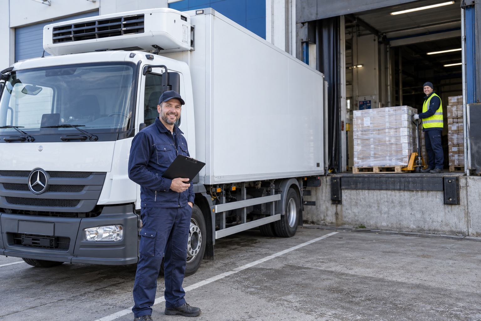 Kühl-Lkw an der Ladestelle